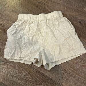 SHEIN High Waist Cream Shorts